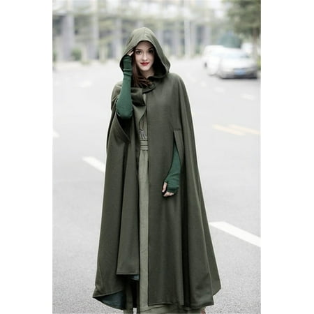 - Women Maxi Hooded Wool Coat Cloak Maxi Cashmere Cape Hooded