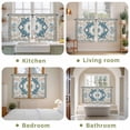 thumbnail image 6 of Boho Flowers Tier Curtains, Country Neutral Chic Abstract Floral Art Light Filtering Kitchen Curtains, 2Pcs Rod Pocket Half Window Treatments Panels for Sink Cafe Cabinet Basement 27.5x45 Inches, 6 of 9