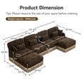 thumbnail image 4 of 131" Chenille Leopard Tassel Deep Seat U Shape 4 Seater Modular Sofa Couch with 6 Throw Pillows and 2 Ottoman, 4 of 10