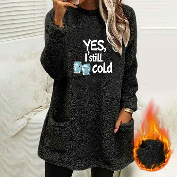 Neewe Womens Oversized Sweatshirts Crewneck Long Sleeve Tops Warm Pullover Winter Fashion Clothes with Pocket