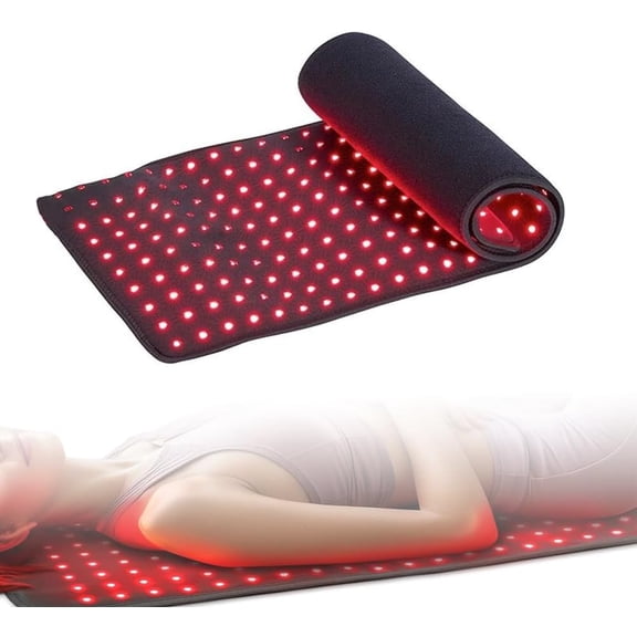 Red Light Therapy Pad, 360 LEDs Large Red and Infrared Light Therapy Pad Blanket, with 660nm 850nm Near Infrared,55W Light Wrap for Full Body Waist Shoulder Muscle