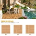 thumbnail image 6 of 10 Pack Deck Tiles Interlocking Solid Wood Outdoor Flooring Waterproof 12"X12" for Patio Porch Garden Balcony Poolside-6 Slats, 6 of 6