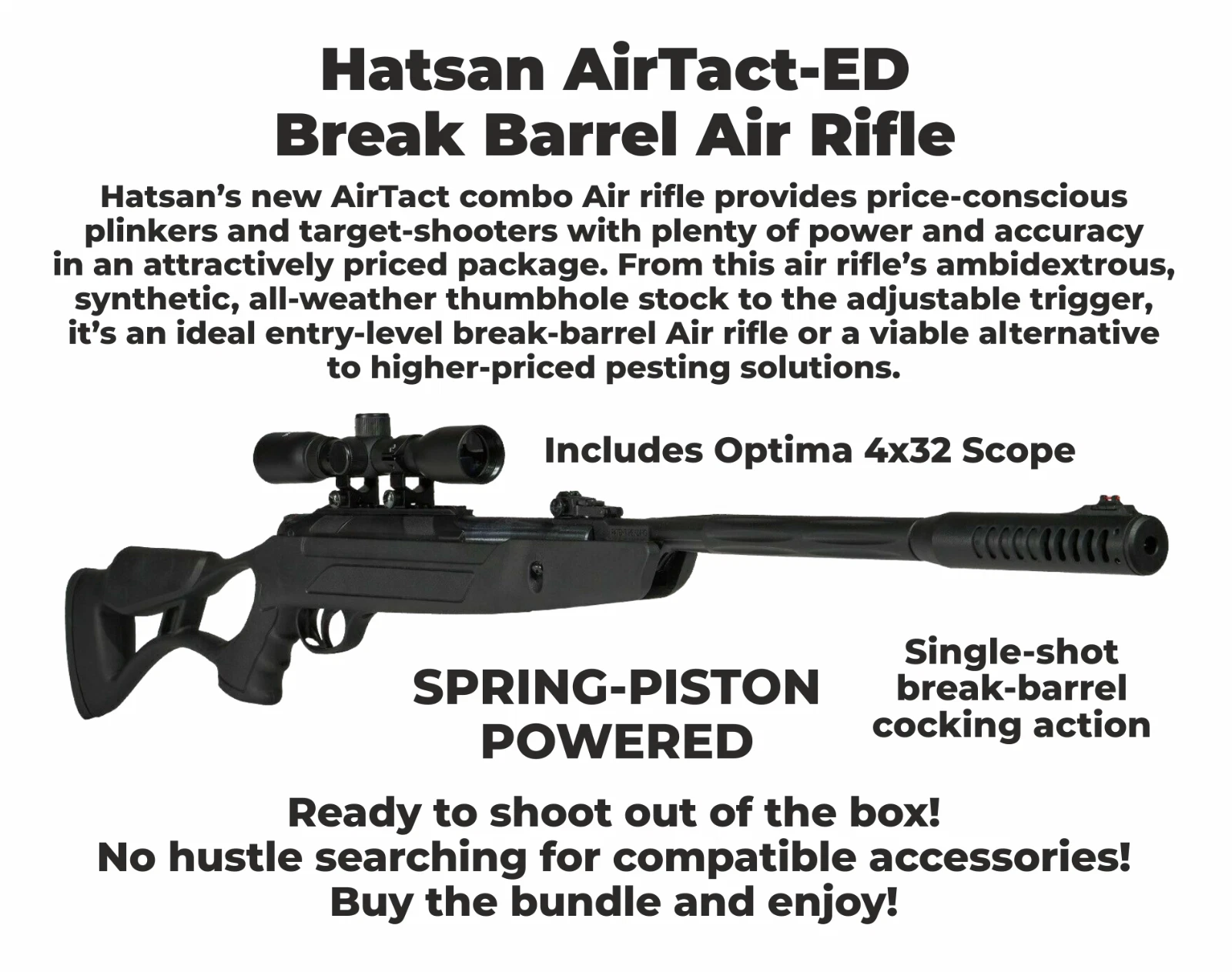 Hatsan Airtact Qe Air Rifle - 0.250 Caliber