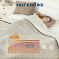 thumbnail image 3 of GARVEE Heated Electric Blanket Throw,50“x60" Soft Waffle Weave Fast Heating Throw,6 Heating Levels&4 Hours Auto Off,Khaki, 3 of 8