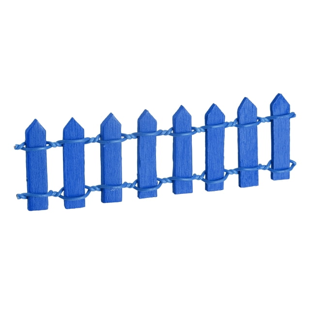 Miniatura Jardín Cerca Unique Bargains 3.6 Pulgadas Madera Oscuro Azul Paquete de 4