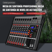 8 Channel Professional Audio Mixer Console Sound Board with 48V Phantom Power,USB Audio Interface for Live Show,Streaming Recording Music Stage Karaoke