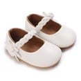 thumbnail image 2 of Yoyauz Baby Girl Mary Jane Shoes Anti Slip Rubber Sole Ballet Slippers Princess Dress Wedding Shoes Newborn Kids Shoes Toddler Shoes（0-12 Month）, 2 of 7