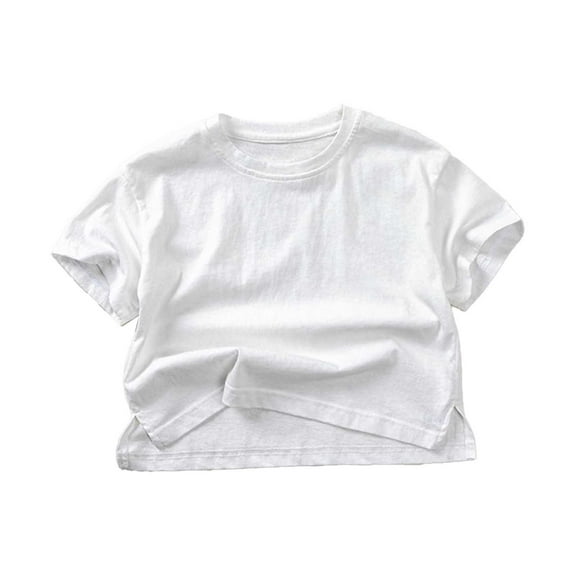 Vividxx Boys Girls Short Sleeve Summer Casual Tops Beach Holiday Solid Color Shirts T-Shirt Tee O-Neck Soft Dailywear
