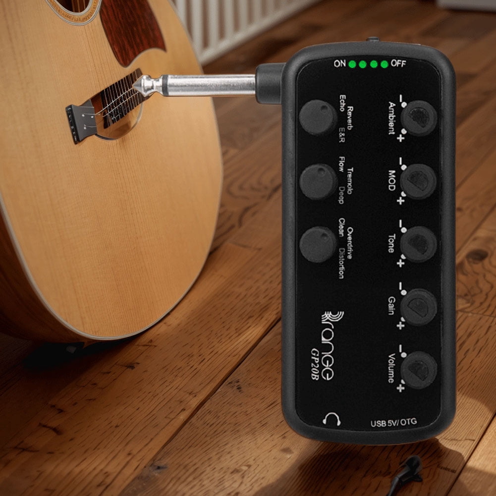 BLEEUS Bass Headphone Amplifier Usb Chargable Carry-on Plug-in Multi-effects Amp Musical Instruments Supplies (B)