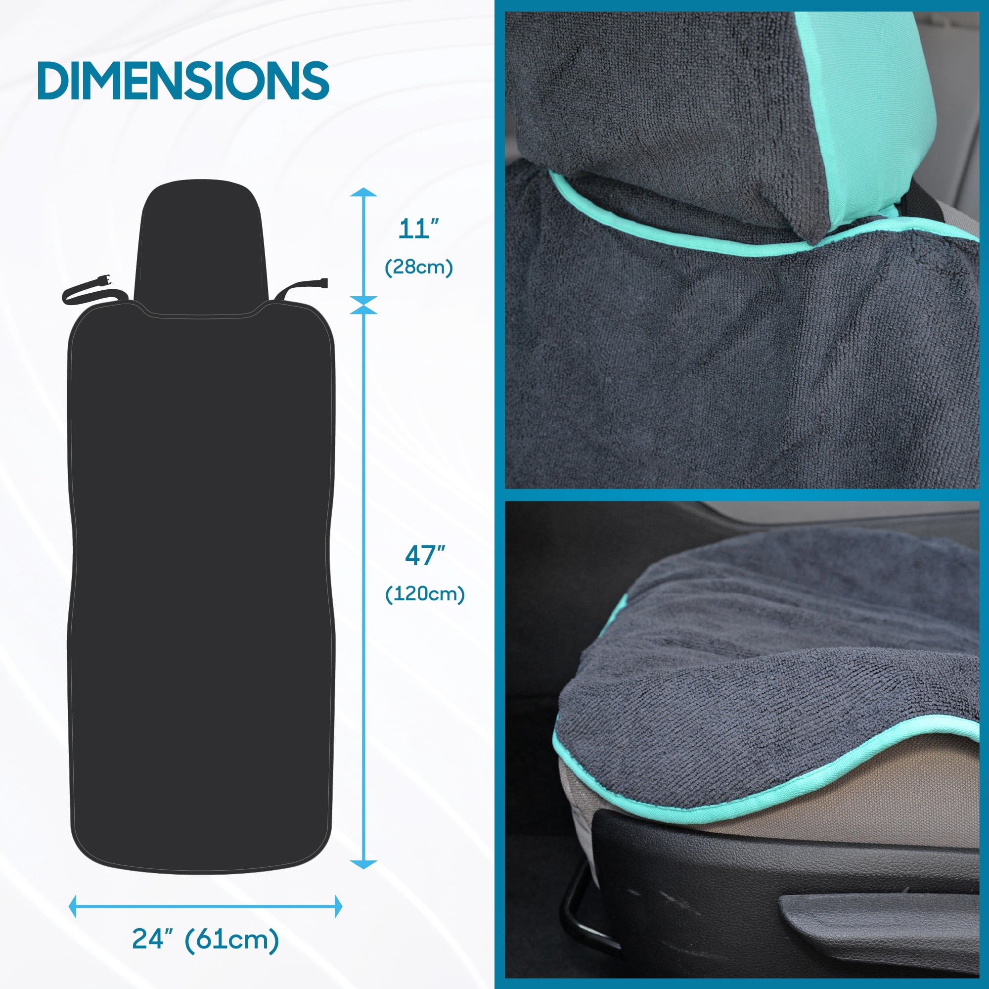 BDK UltraFit Sweat Towel Auto Seat Cover for Yoga Running CrossFit Workout Athletes (3 Colors)