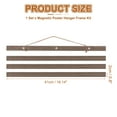 thumbnail image 2 of Uxcell 1 Set Magnetic Poster Hanger Frame 16.14" Wooden Magnet Picture Hangers Frames Wide Hanging Kit Dark Brown, 2 of 6