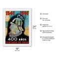 thumbnail image 2 of 1541 to 1941-400 Años Santiago de Chile (400 Year Anniversary of Santiago Chile)-Conquistador-Vintage Travel Poster by O.O. Valle c.1941-Japanese Unryu Rice Paper Art Print (Unframed) 18 x 24 in, 2 of 4