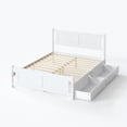 thumbnail image 5 of Zimtown Queen Bed Frame,Solid Pine Wood Platform Bed Frame with 2 Drawers, Bedroom Bed with Headboard, White, 5 of 7