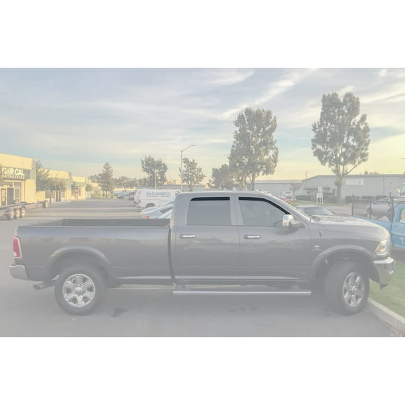 Replacement for 2009-2018 Ram 1500 2500 3500 Crew Cab | EOS Visors in-Channel Style Smoke Tinted Side Window Vents Rain Guard Deflectors