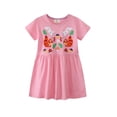 thumbnail image 3 of AJZIOJIRO Robe Décontractée pour Filles Tout-Petits Été Adorable Robe Ample Col Rond Simple Couleur Unie Imprimée pour Enfants, 3 of 9