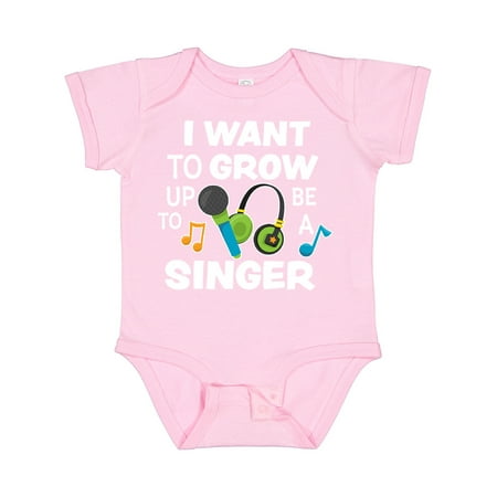

Inktastic I Want to Grow Up to Be a Singer Gift Baby Boy or Baby Girl Bodysuit
