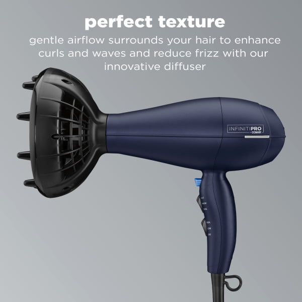 INFINITIPRO BY CONAIR 1875 Watt Texture Styling Hair Dryer for Natural  Curls and Waves, Dark Blue, 1 Count 600R - Walmart.com