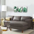 thumbnail image 2 of 3 Panels Framed Canvas Wall Art Painting Green Leaf Simple Life Pictures Wall Decor Tropic Monstera Plant Watercolor Artwork Easy to Hang for Home Bathroom Office Wall Decoration 12x16 inch, 2 of 5