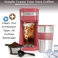 thumbnail image 2 of Mixpresso Cafetera personal de una sola porción y taza de viaje de 14 oz, cafetera pequeña por goteo y vaso, apagado automático y filtro reutilizable, cafetera roja compatible con café molido, 2 of 5
