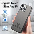 thumbnail image 4 of Dteck Case for iPhone 15,Slim Premium Canvas Grain PU Leather,Soft TPU Bumper,Non-Slip Anti-Scratch Shock-Absorbent,Protective Phone Cover for iPhone 15,Gray, 4 of 8