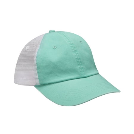 - VB101 VIBE Cotton mid weight twill crown and visor with nylon mesh back panels and six panel and unstructured and low profile cap with heavy enzyme wash and dyed to match snap back cloure.