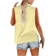 thumbnail image 5 of Timegard Tank Tops for Women Cotton Linen Button up Shirts Loose Casual Solid Color Sleeveless Tee, 5 of 7