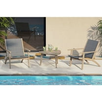 New Classic Furniture Radius 3-Piece Wood and Wicker Patio Set in Gray