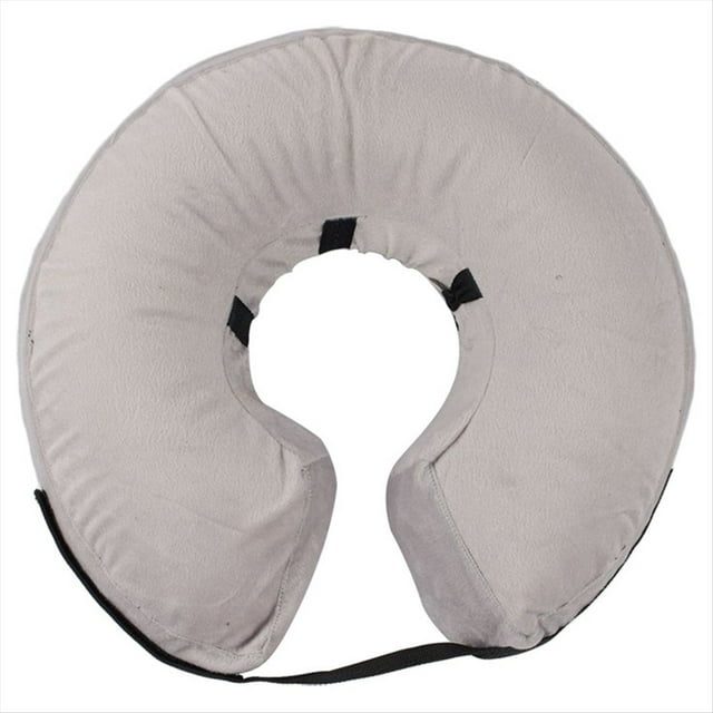 Collar Inflable Protector para Perros y Gatos - Collar de Recuperación Suave para Mascotas Que No Bloquea la Visión, Gris L