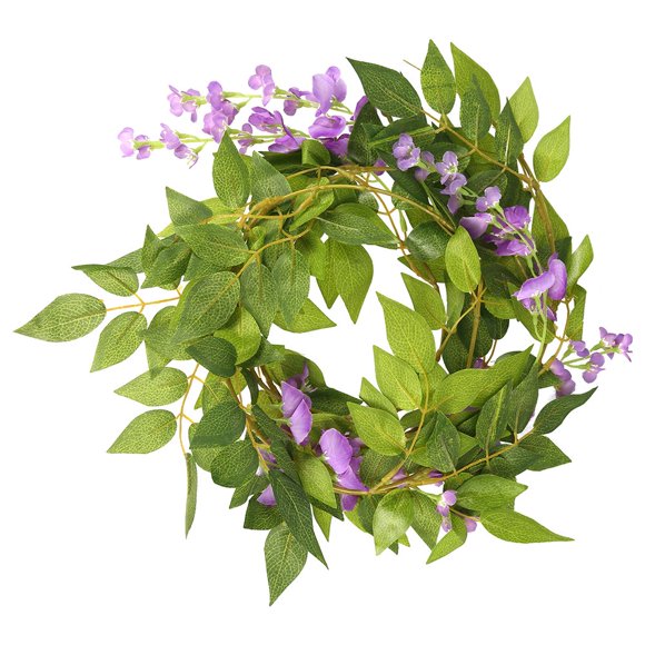Artificial flower Silk Wisteria Flower Vine Bean Flower Tree Vine Decorative Plant Artificial Flower String Artificial Flower(White)