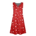 thumbnail image 4 of CCRFTGI 4th of July Dresses for Kids Girls Size 8 Cute American Flag Stars A-Line Dress Party V-Neck Independence Day Sleeveless Girls Clothes Summer Trendy Dresses Red 12-13 Years, 4 of 5