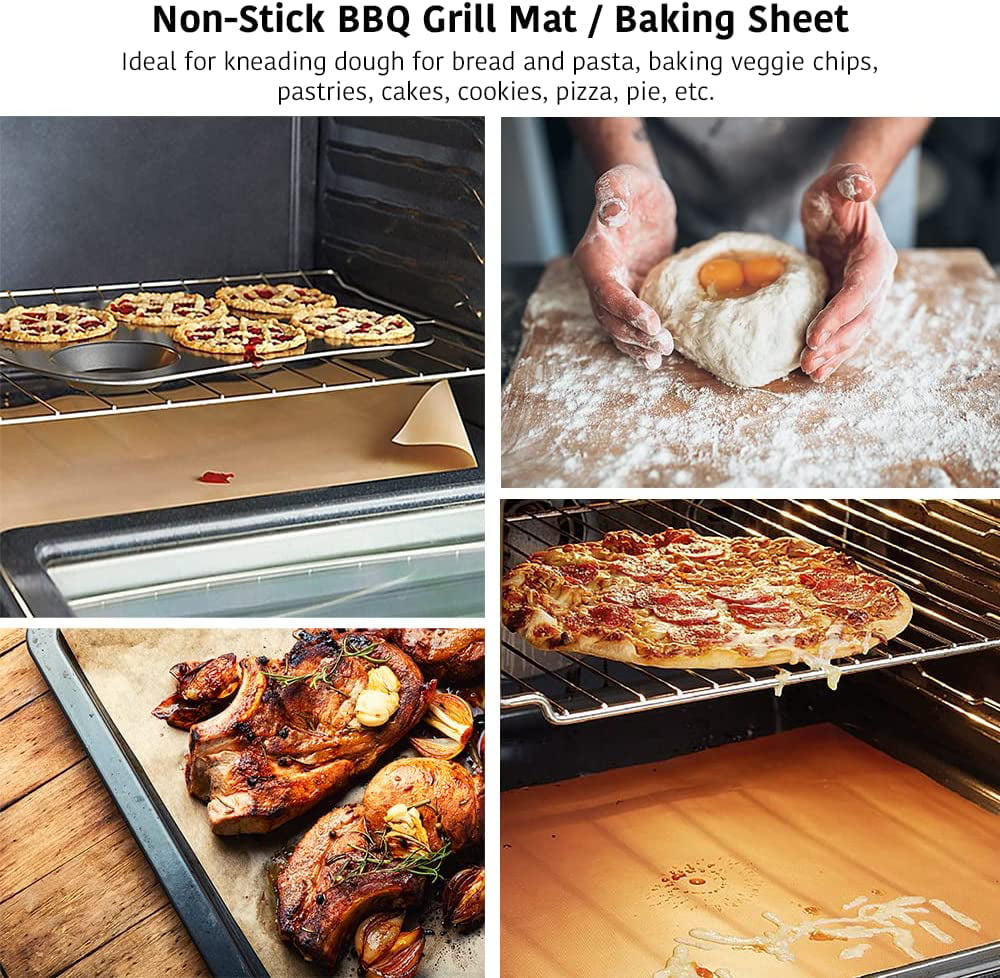 Homgreen PTFE Teflon Sheet, Non-Stick Oven Liners, Barbecue Grill Mat  Baking Sheet Reusable Washable - Use Up to 500℉ Craft Mat for Baking  Cooking BBQ Grilling Roasting 16x24/40x60cm 3 Pack 
