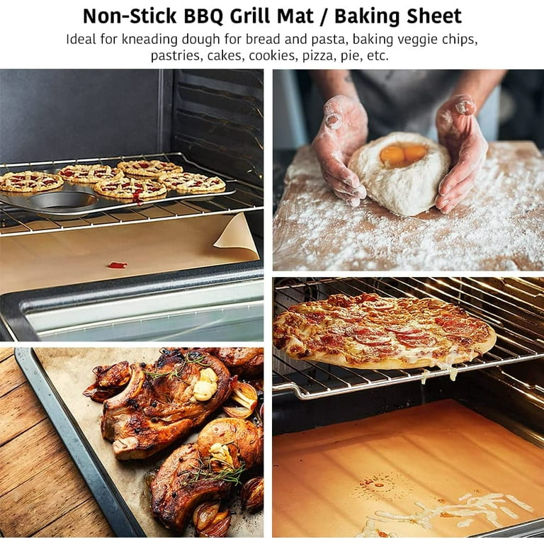 progressiv Banzai dansk Homgreen PTFE Teflon Sheet, Non-Stick Oven Liners, Barbecue Grill Mat  Baking Sheet Reusable Washable - Use Up to 500℉ Craft Mat for Baking  Cooking BBQ Grilling Roasting 16x24"/40x60cm 3 Pack - Walmart.com