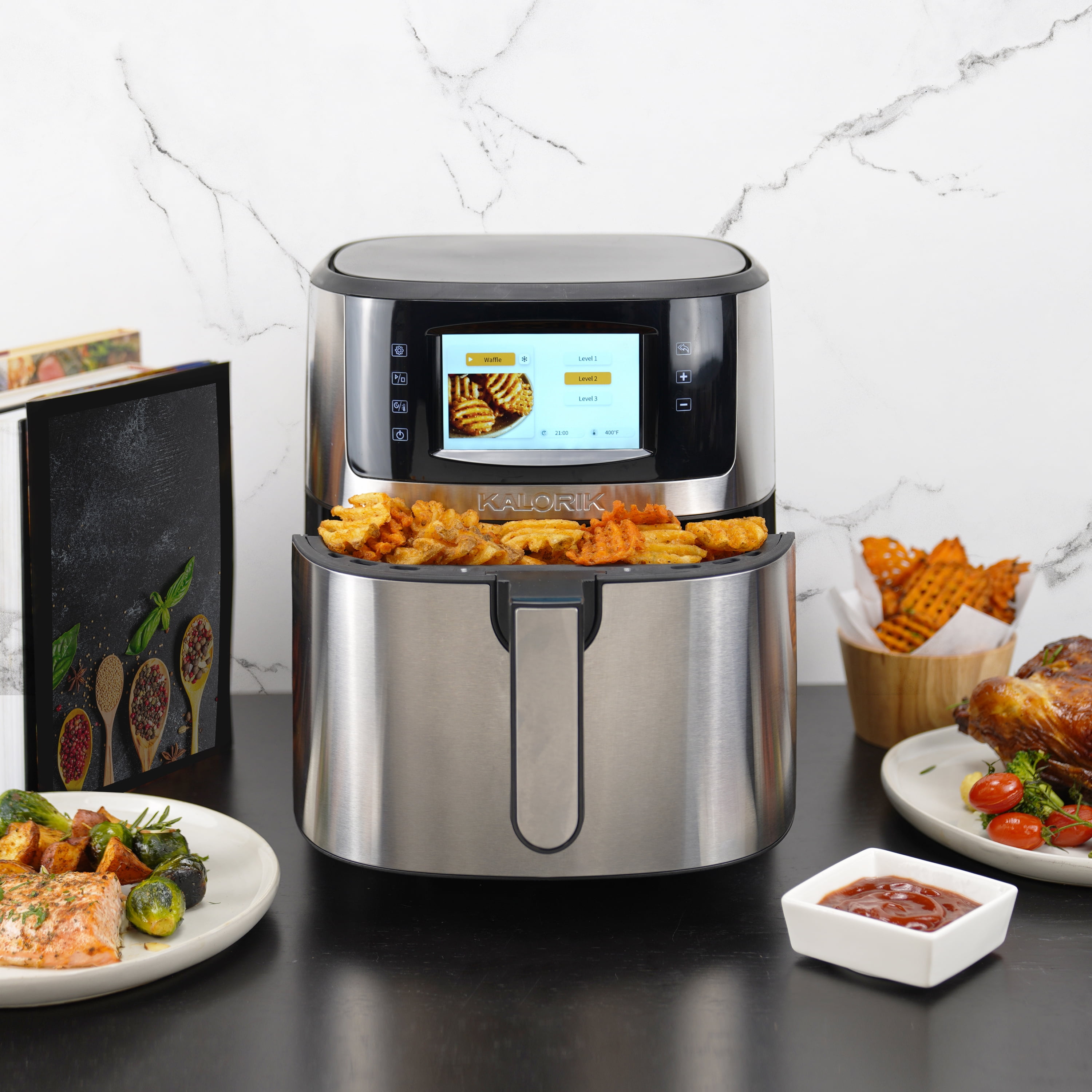 Kalorik® VIVID 7 Quart Full Color Display Air Fryer, Stainless Steel