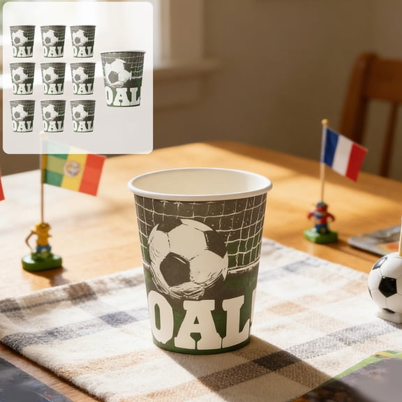 Yhmxh Soccer Party Supplies for 10 Guests, Soccer Party Disposable Tableware, Soccer Theme Dinner Plates, Dessert Plates, Napkins, Soccer Ball Dinnerware for Game Day, Soccer Birthday Parties