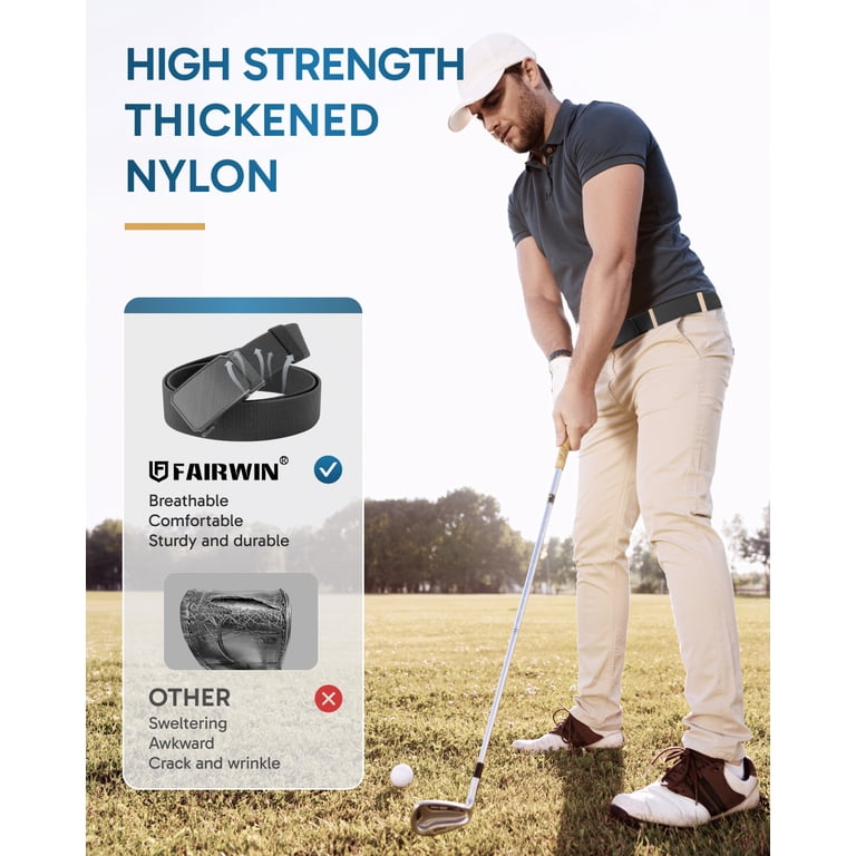 Fairwin Nylon Ratchet Golf Belt for Men, Black photo 6