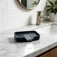 thumbnail image 6 of Roiihwy Black Silicone Soap Dish 4.72x3.94in with Drain Spout Sink Organizer Tray for Bathroom Kitchen, 6 of 6
