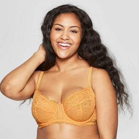 

Auden Women s Unlined Balconette Bra - Auden Gold - 32A - Orange Lace