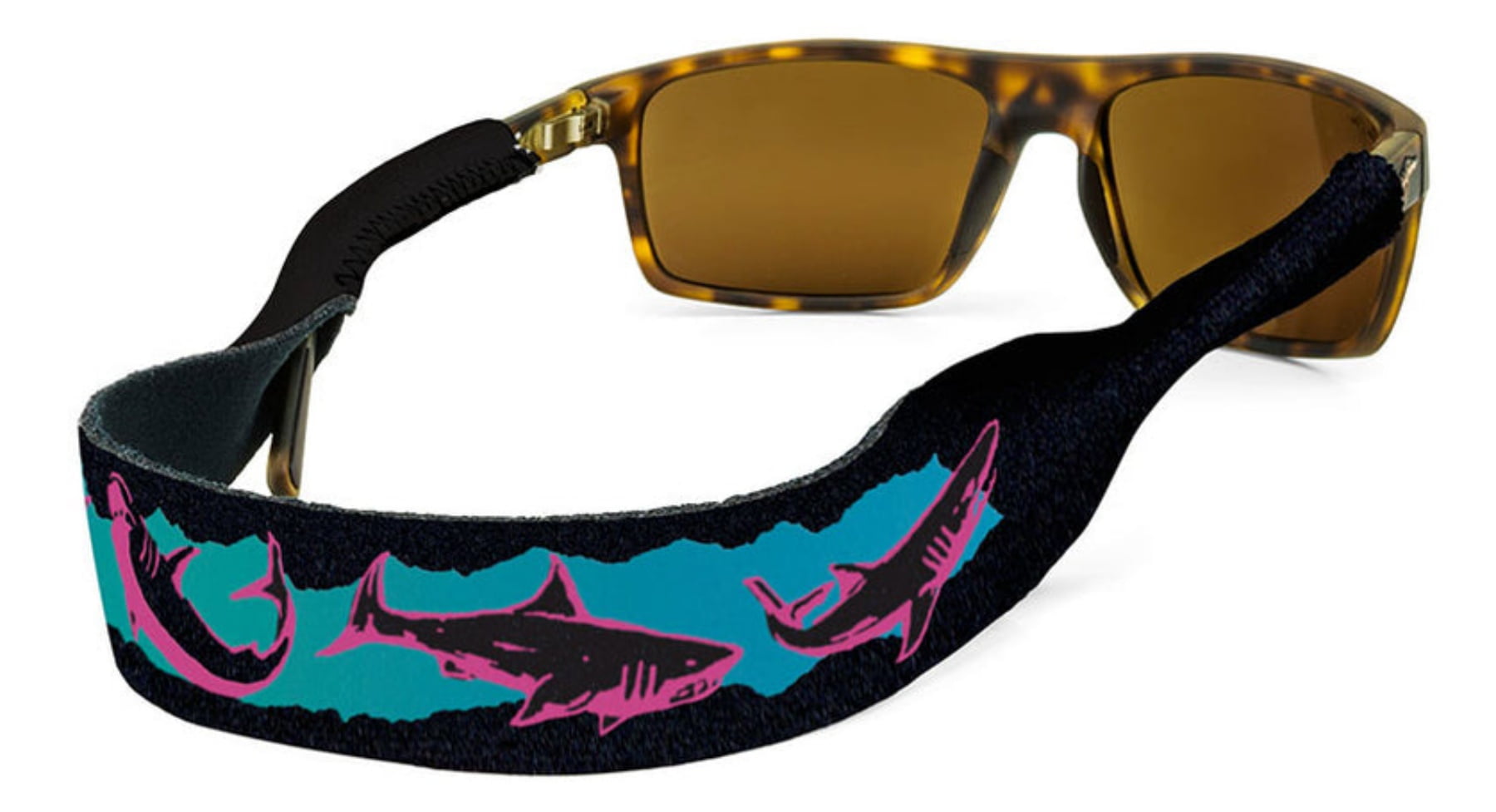 Croakies Original Print Eyewear Retainer, XL 720mm Sharks