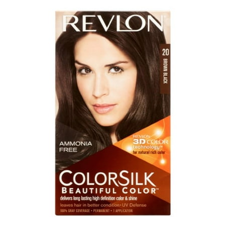 Revlon Colorsilk Haircolor, Brown Black, 1-Count (Best Drugstore Black Hair Dye)