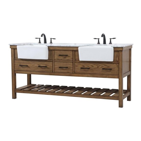 72 inch double bathroom vanity in driftwood