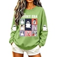 thumbnail image 4 of Spooky Season Sweatshirt Womens Ghost Graphic Pullover Crew Neck Long Sleeve Loose Fit Casual Fall Tops Ribbed Cuffs and Hem Cute Halloween Long Sleeve Sweatshirt, 4 of 7
