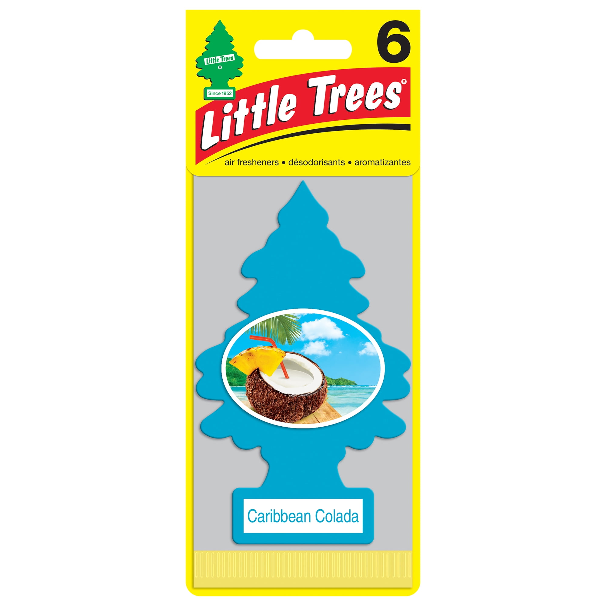 Little Trees Air Freshener Caribbean Colada Fragrance, 6 Pack