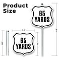 thumbnail image 2 of 65 Yards Golf Course Running Race 5k Marathon Distance Marker (2 Pack) 12 inch X 12 inch Shield Shaped Rust-Free Aluminum Metal Signs with Aluminum Mounting Stakes Weather Resistant, 2 of 8