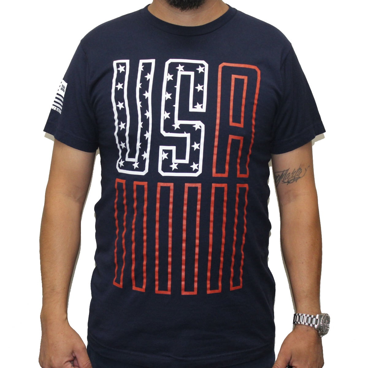Rags of Honor All Gender Short Sleeve Patriotic Shield Flag Graphic Tee Shirt, Mens Sizes S-5XL
