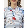 thumbnail image 4 of Moomaya Printed Womens Cotton Top, Mandarin Casual Long Sleeves Summer Wear Formal Top, 4 of 8
