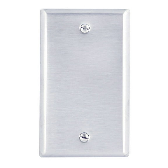 WALLPLATE 1GANG BLANK SS (Pack of 1)