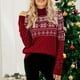 thumbnail image 1 of Puntoco Mujer Cuello Alto Estampado Navideño Jersey Recreativo Tejido Suéter Manga Larga Tops Puntoco  Puntoco-5034, 1 of 8