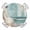 Teal, variant on Turquoise Grey Stripe Round Tablecloth for 36-44 Inch Tables,Fitted Table Cover with Elastic Edge,Modern Art Horizontal Striped Waterproof Outdoor Table Cloth Protector for Patio Garden Dinner Picnic