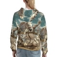 thumbnail image 7 of Daiia Roman Chariot Horse Race Pattern Women's Fashion Hoodies & Sweatshirts with Kangaroo Pocket Hooded Sweatshirt with Eye-catching Drawstrings-Small, 7 of 7
