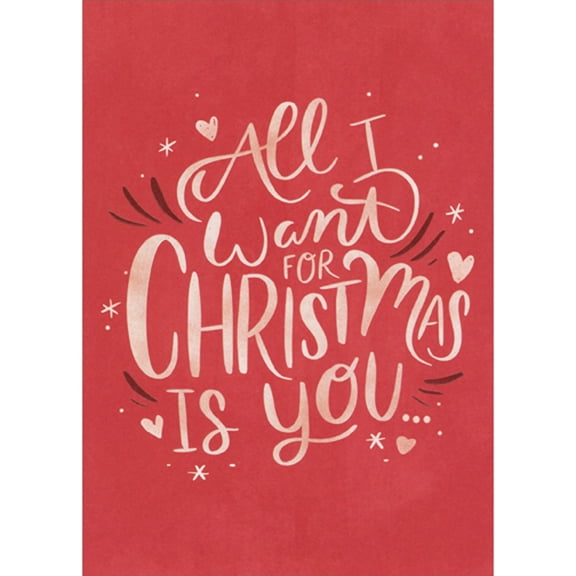 RSVP All I Want For Christmas is You on Red Christmas Card for Sweetheart : Husband : Wife
